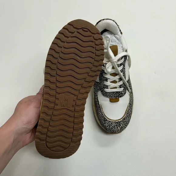 Madewell White Sneakers with Black Speckle and Brown Accents - Picture 8 of 11